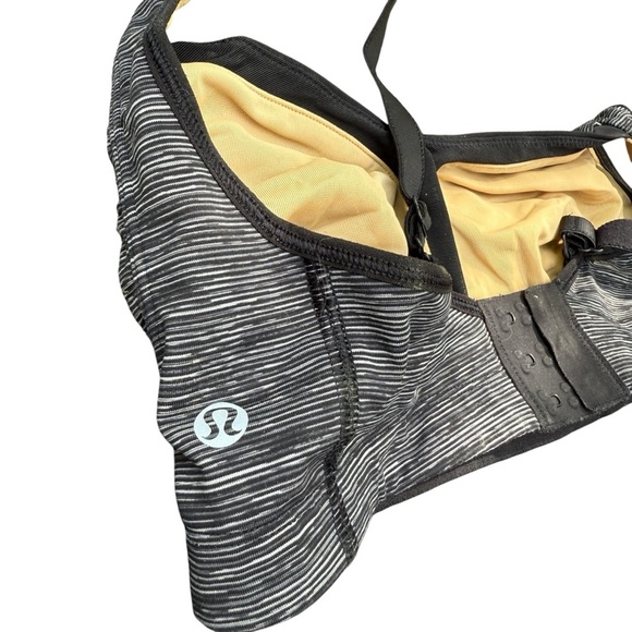 Lululemon Bra Ta Ta Tamer II High Support Sports Bra Adjustable Grey Black 32DD - Picture 7 of 8